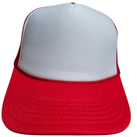 Red and White Blank Trucker Hat