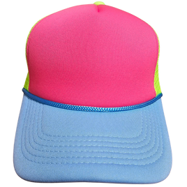 Blue/Pink/Neon Yellow Blank Hat