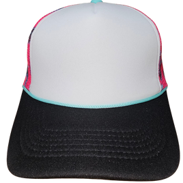 Black Bill and Pink Mesh with Lightening Bolts Blank Hat