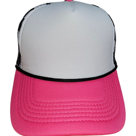Hot Pink Bill with Black and White Checkered Mesh