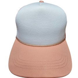Coral with White Front Blank Hat