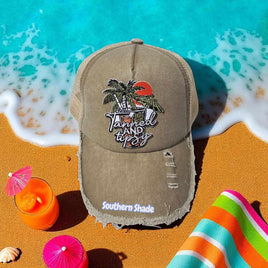 "Tanned and Tipsy" tropical Trucker Hat